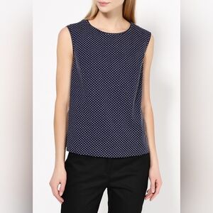 NWT Koret Navy Polka Dot Sleeveless Top